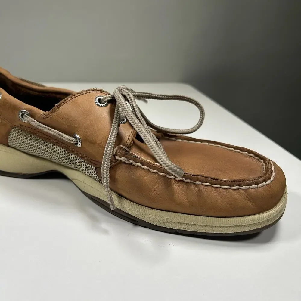 Sperry Top Sider Boat Shoes Men’s 11M Brown Leather Casual Dockside Lace - Picture 5 of 13
